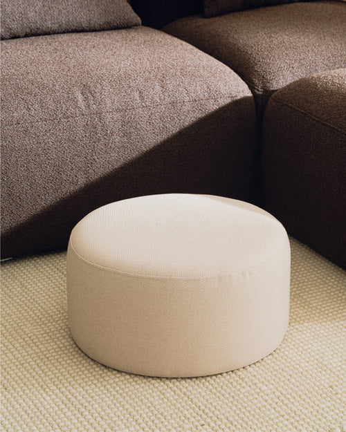 noo.ma Folk Pouf Low - Baby Blue Wool