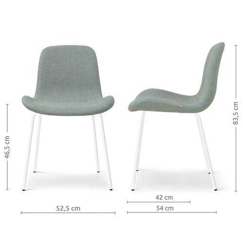 Nolon Nora-Fé eetkamerstoel saliegroen - wit onderstel - vtwonen shop