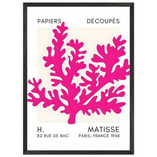 Artfulprints Poster met Lijst Matisse – Aqua bloom pink   - 50x70 cm - Roze
