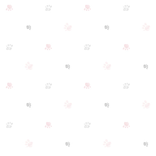 Sanders & Sanders behang pootafdrukken roze, grijs en wit - 53 cm x 10 m - 640582
