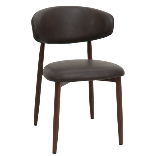 Giga Meubel Eetkamerstoel Alexia - Donkerbruin/Walnoot - PU Leer - Set van 2 - vtwonen shop