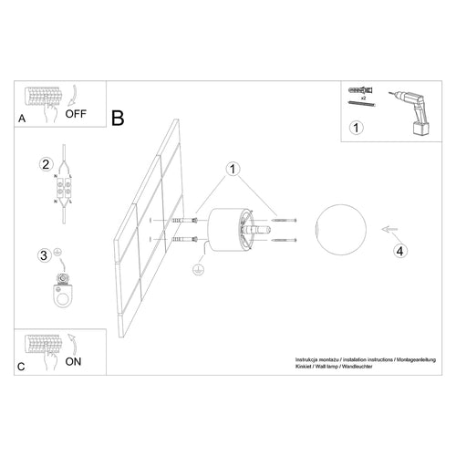 Sollux Lighting Wandlamp BOOMO - 12x17x12cm