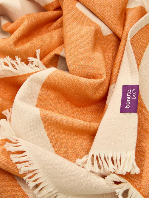 benuta katoenen deken Jacky - oranje - 130x170 cm