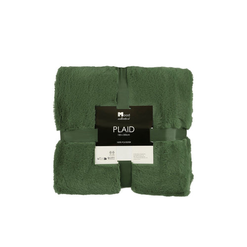 Mica Decorations Bronte Fleece Deken - L200 x B150 cm - Donkergroen