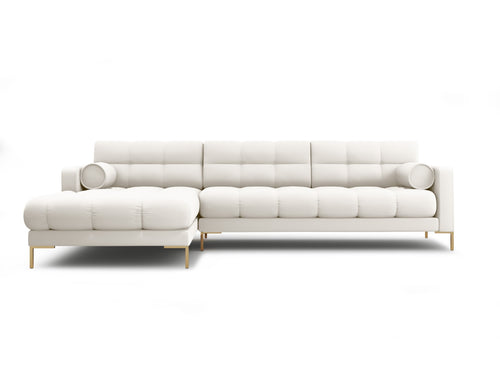 Cosmopolitan Design linker hoekbank Bali 5-zits, structurele stof, lichtbeige - 185x293x75cm