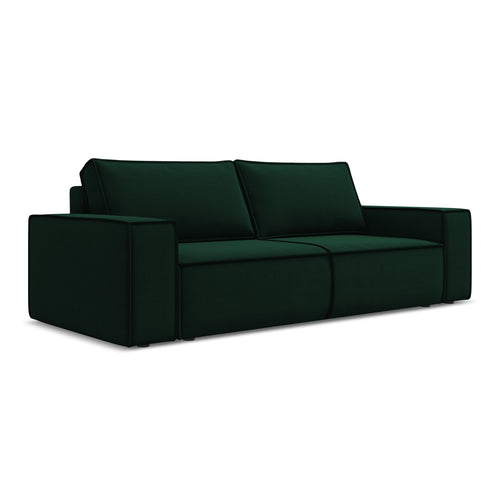 LaMiaSofa 3-zits slaapbank Livorno - velours - flessengroen - 255x105x85