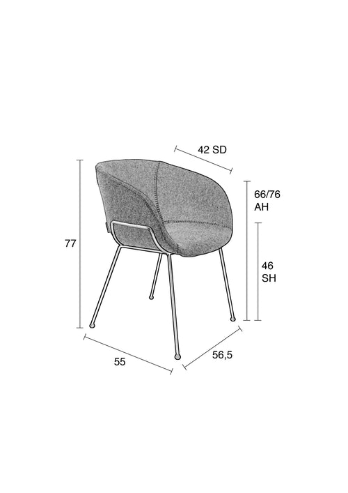 Zuiver Feston Eetkamerstoelen met armleuning Zwart - Set van 2 - vtwonen shop