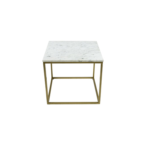 Kick bijzettafel Marble 50x50cm - Wit - vtwonen shop
