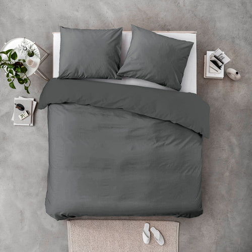 Byrklund - Dekbedovertrek Go Velvet - 240x220 cm - Off Black