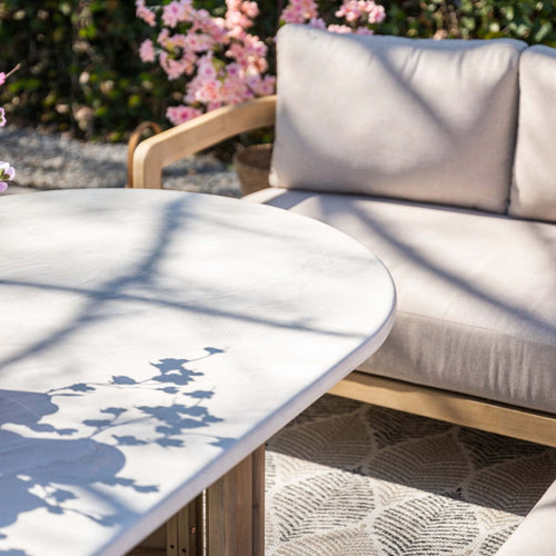 Garden Impressions Lounge dining set Sirocco 3-delig links - acacia - grey sand