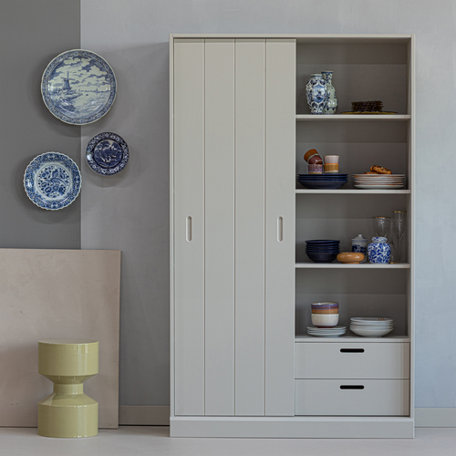 WOOOD schuifdeurkast Mila - Grenen - Dust - 200x120x42 - vtwonen shop