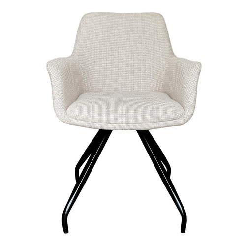 Livingfurn eetkamerstoel Duke beige - stof - set van2 - vtwonen shop