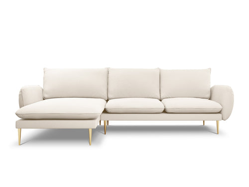 Cosmopolitan Design linker hoekbank Vienna 5-zits, boucle, beige - 170x255x95cm