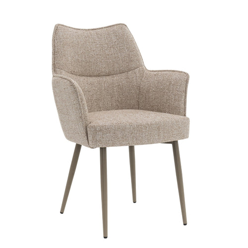 DÉJA Living Eetkamerstoel Zayn - Beige/Taupe - Zithoogte 47cm - Set van 2