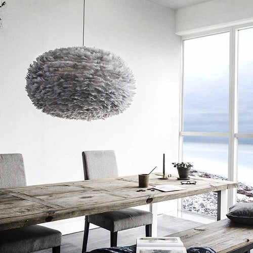 Umage Eos X-large hanglamp light grey - met koordset zwart - Ø 75 cm - vtwonen shop