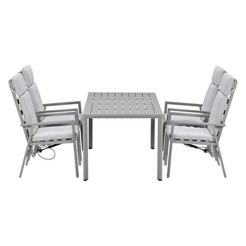 Garden Impressions Tuinset Kasper 5-delig - tuintafel 160x84 cm taupe