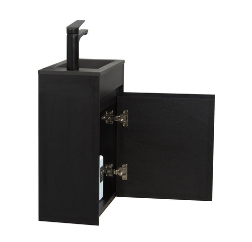 Badplaats Toiletmeubel Sinta 40 x 22 cm - Zwart - Fonteinmeubel met Zwarte Wastafel