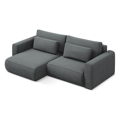 LaMiaSofa hoekbank links Perugia - textuurstof - grijs - 240x149x82