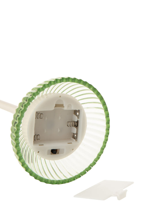 J-Line lamp Shell - ijzer - lichtgroen/wit - small - LED lichtjes