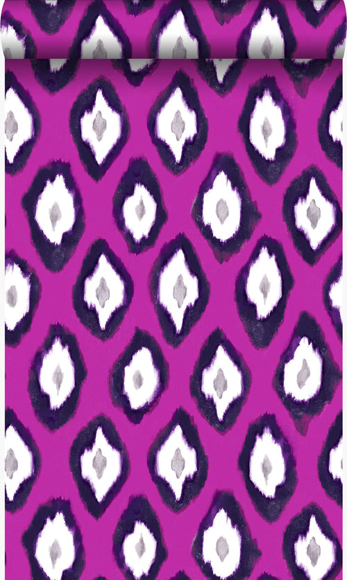 Origin Wallcoverings behang ikat motief roze - 53 cm x 10,05 m - 346918 - vtwonen shop