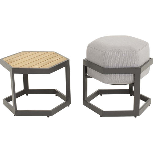 Lesli Living voetenbank Esagono - antraciet - 48x41,5x47,5cm