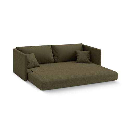 Cosmopolitan Design - Converteerbare bank Shannon 3-zits, structurele stof groente - 94x209x87cm