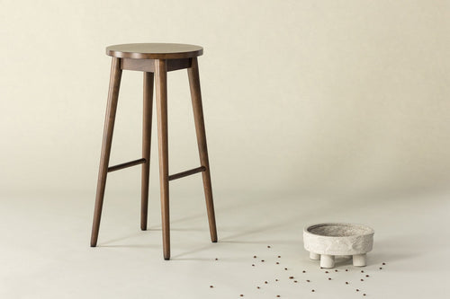 Nest living Jur houten barkruk donkerbruin - 75 cm - Set van 2