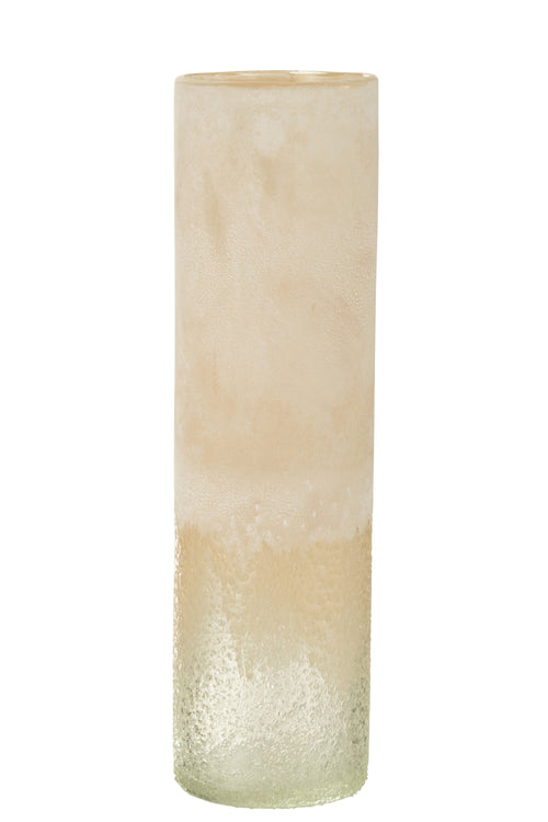 J-Line vaas Cilinder - glas - beige - large - 41 cm hoog - vtwonen shop