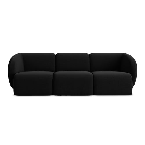 LaMiaSofa 3-zits bank Cervo - velours - zwart - 244x94x75