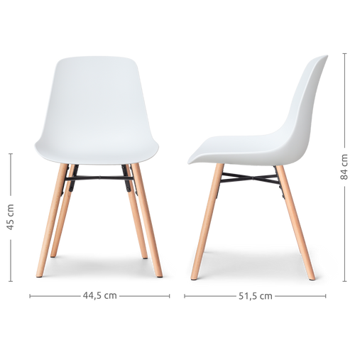 Nolon Nena-Pip Eetkamerstoelen Set van 2 - Wit - Houten Poten - vtwonen shop