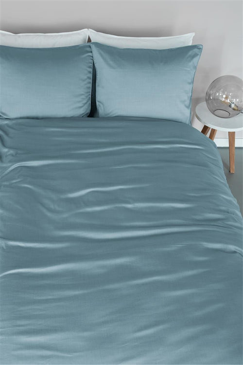 Beddinghouse Change dekbedovertrek - Effen - Lits-Jumeaux - 240x200/220 cm - Blauw Grijs