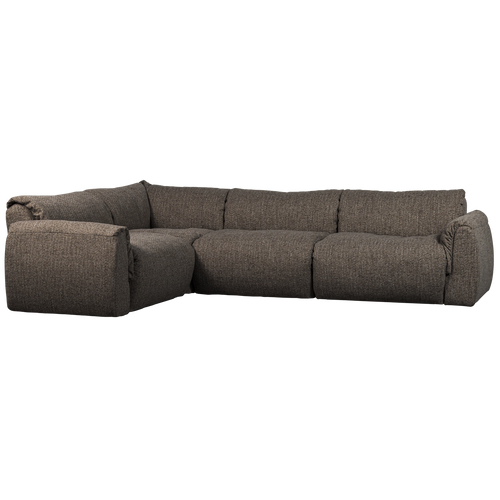 WOOOD hoekbank links Baggy - Geweven Stof - Warmgrijs Melange - 81x301x210 - vtwonen shop