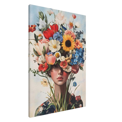 Artfulprints Canvas Colourful portrait canvas - 40x60 cm - Meerkleurig
