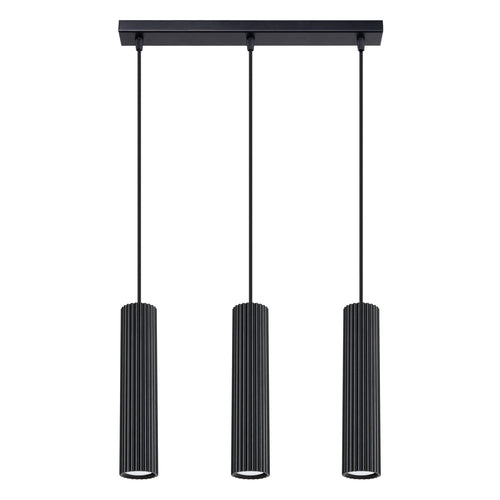 Sollux Lighting Hanglamp KARBON 3L zwart - 45x6,5x98cm