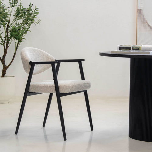 DÉJA Living Eetkamerstoel Karup - Beige/Zwart - Set van 2 - vtwonen shop