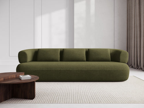 Micadoni Bank Jenny 4-zits, boucle, groente - 90x226x73cm