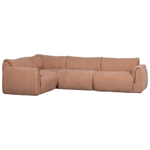 WOOOD hoekbank links Baggy - Geweven Chenille - Oud Roze - 81x301x210 - vtwonen shop