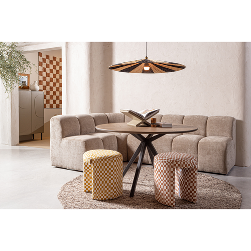 WOOOD vloerkleed rond Efia - Wol - Bruin Melange - Ø200 cm