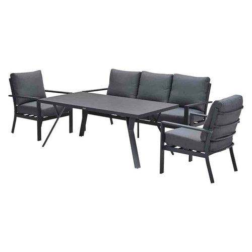 Garden Impressions lounge dining set Senja mystic grey 4-delig stoel-bank