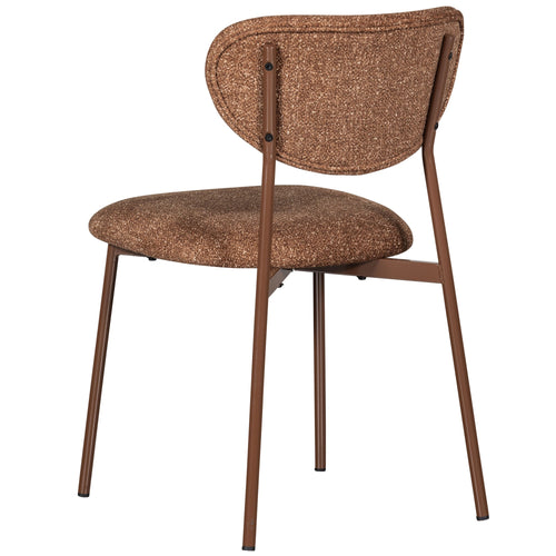 WOOOD eetkamerstoelen Valor - Polyester - Bruin - Set van 2