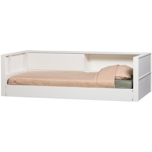 WOOOD bedbank Carter - Grenenhout - Wit - 90x200