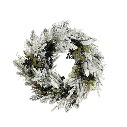 Mica Decorations Vesper Kerstkrans met Dennenappels - H13 x Ø50 cm - Zwart