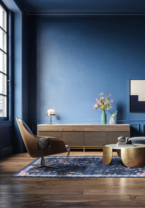 AFK Living vloerkleed Hortense - gedrukt - blauw - 120 x 170 cm