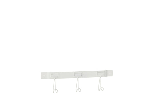 J-Line kapstok 3 Haken - metaal - wit - small