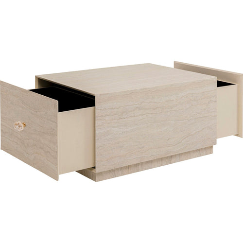 Kare Design Salontafel met lades Travertino 80x60cm