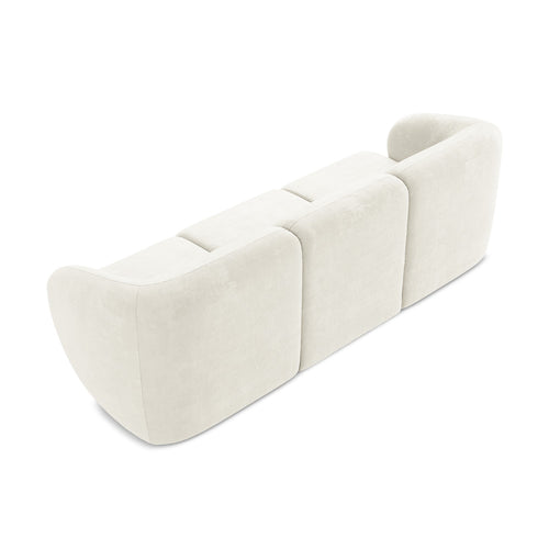 LaMiaSofa 3-zits bank Cervo - chenille stof - wit - 244x94x75