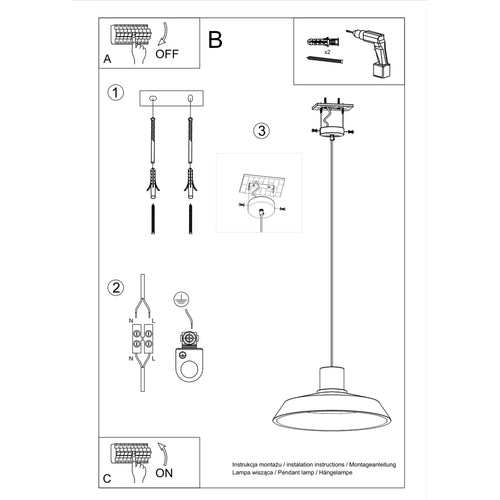 Sollux Lighting Hanglamp AFRA - 40x40x115cm