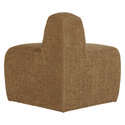 WOOOD eetbank hoek rond rugleuning Mojo - Wollig - Honinggeel - 83x100x74