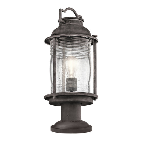 Elstead Ashland Bay - 1 Lichte Middelgrote Outdoor Sokkel Lantaarn Zink IP44, E27