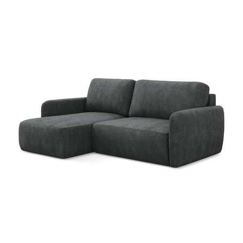LaMiaSofa hoekbank links Corle - chenille stof - donkergrijs - 207x148x86